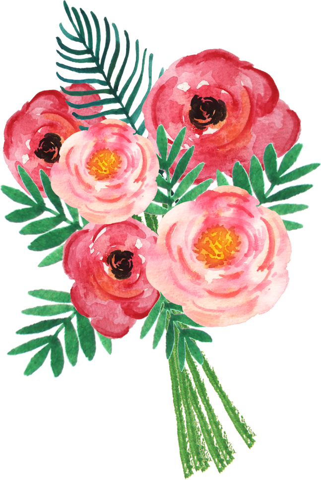 Floral Bouquet Watercolor Illustration Cutout